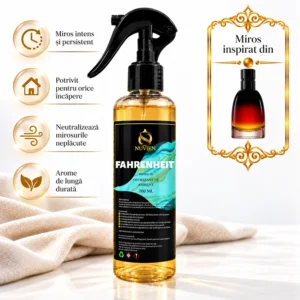 Odorizant 3 în 1 auto, tesaturi și ambient aroma de lux inspirata din Fahrenheit, 200ml