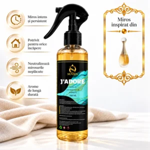 Odorizant 3 în 1 auto, tesaturi și ambient aroma de lux inspirata din J'adore, 200ml