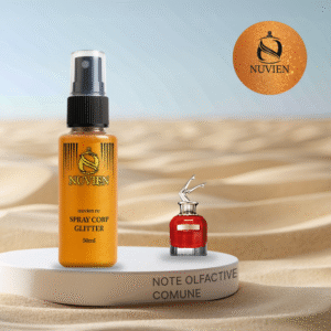 Spray de corp cu sclipici, Nuvien, 50ml – 119, inspirat din Scandal - Jean Paul Gaultier
