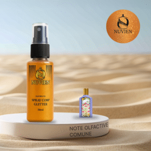 Spray de corp cu sclipici, Nuvien, 50ml – 138, inspirat din Flora Gorgeous Magnolia - Gucci