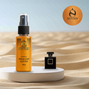 Spray de corp cu sclipici, Nuvien, 50ml – 144, inspirat din Coco Noir - Coco Chanel