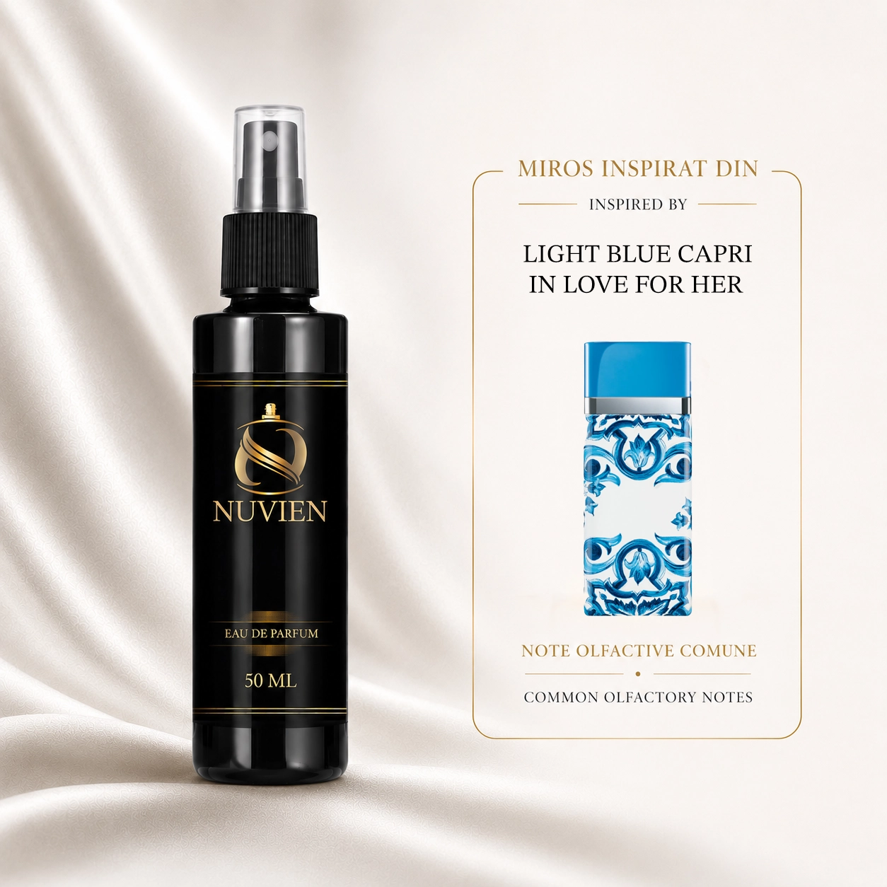Apa de parfum, 50 ml - 180, inspirat din Light Blue Capri in Love for Her - Dolce&Gabanna
