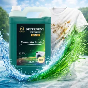 Detergent lichid de rufe Nuvien Mountain Fresh 5L cu bicarbonat – Curatare profunda & prospetime intensa