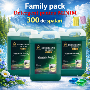 Nuvien Family Pack Detergent Mountain Fresh 3 x 5L cu Bicarbonat