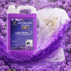 Detergent lichid de rufe Nuvien Liliac Bloom 5L cu bicarbonat – Curatare profunda & prospetime intensa