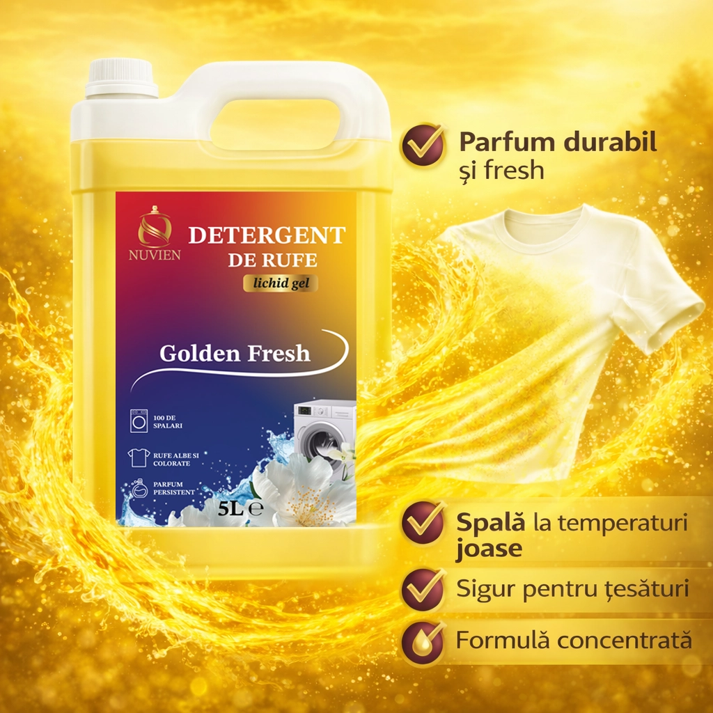Pachet Detergent Family Combo, pachet complet pentru rufe albe, colorate, negre, 200 spalari, cu bicarbonat de sodiu, golden fresh, alpin forest