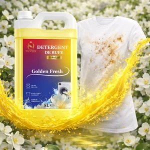 Detergent lichid de rufe Nuvien Golden Fresh 5L cu bicarbonat – Curatare profunda & prospetime intensa
