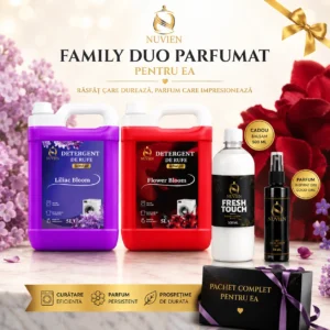 Pachet Family Duo pentru Ea – 10L Detergent, Balsam Cadou și Parfum Inspirat din Good Girl