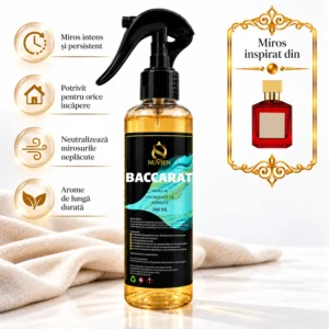 Odorizant 3 în 1 auto, tesaturi și ambient aroma de lux inspirata din Baccarat, 200ml