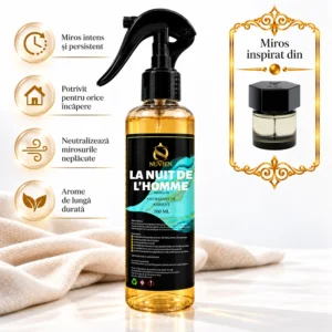 Odorizant 3 în 1 auto, tesaturi și ambient aroma de lux inspirata din La Nuit De L'Homme, 200ml